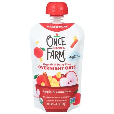 Once Upon A Farm Overnight Oats Organic & Dairy Free Apple & Cinnamon 8/4 OZ [UNFI #2668051] [ebt]