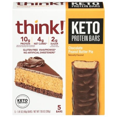 Think! Protein Bars Keto Chocolate Peanut Butter Pie 6/5/1.41 OZ [UNFI #3052701] [ebt]