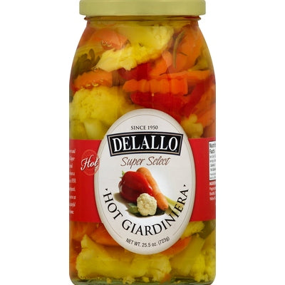 Delallo Giardiniera Pickled Hot 6/25.5 oz [UNFI #0732404 ] [ebt]