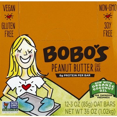 Bobos Oat Bars Oat Bar Peanut Butter 12/3 OZ [UNFI #416610] [ebt]