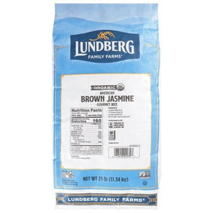 Lundberg Family Farms Gourmet Rice Organic Brown Jasmine American 25LB [UNFI #134478] [ebt]