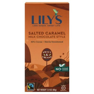 Lilys Milk Chocolate Style Salted Caramel 40% Cocoa 12/2.80 OZ [UNFI #2066322] [ebt] T