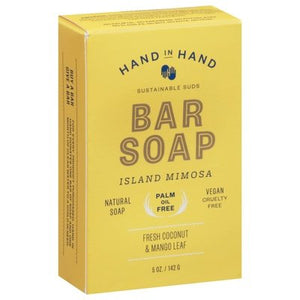 Hand In Hand Bar Soap Island Mimosa Fresh Coconut & Mango Leaf 1/5 OZ [UNFI #2593465] T