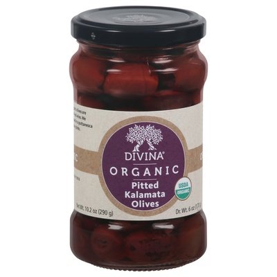 Divina Olives Organic Pitted Kalamata 6/6 OZ [UNFI #298158] [ebt]