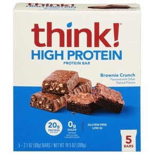 Think High Protein Bars Brownie Crunch 5 Pack 6/5/2.1 OZ [UNFI #3052560] [ebt]