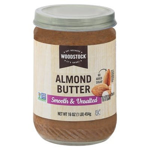 Woodstock Almond Butter Smooth & Unsalted 12/16 OZ [UNFI #736108] [ebt]