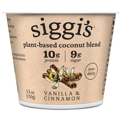 Siggis Coconut Blend Plant Based Vanilla & Cinnamon 12/5.3 oz [UNFI #2949360 ] [ebt]