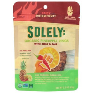 Solely Pineapple Rings Organic Spicy 8/2.2 OZ [UNFI #2565380] [ebt]