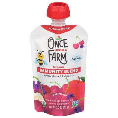 Once Upon A Farm Immunity Blend Organic Apple Cherry & Elderberry 8/3.2 OZ [UNFI #2706885] [ebt]