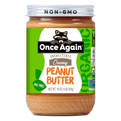 Once Again Peanut Butter Organic Unsweetened Creamy  6/16 OZ [UNFI #2615045] [ebt]