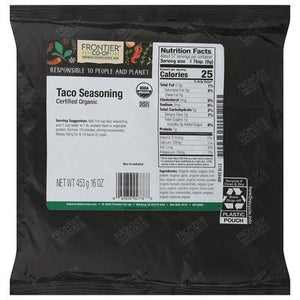 Frontier Nat Prod Co-Op Taco Seasoning 1LB [UNFI #498287] [ebt]