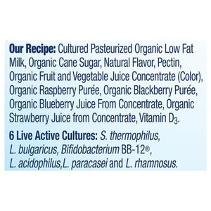 Stonyfield Organic Probiotic Smoothie Lowfat Yogurt Wild Berry 6/4/6 OZ [UNFI #569772] [ebt] T