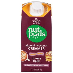 Nutpods Creamer Unsweetened & Dairy Free Almond + Coconut Coffee Cake 12/11.2 OZ [UNFI #2930048] [ebt]