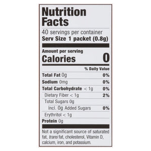 In The Raw Sweetener Zero Calorie 8/40 PKT [UNFI #2527489] [ebt] T