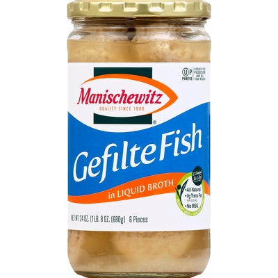 Manischewitz Gefilte Fish In Liquid Broth 12/24 oz [UNFI #0118430 ] [ebt]