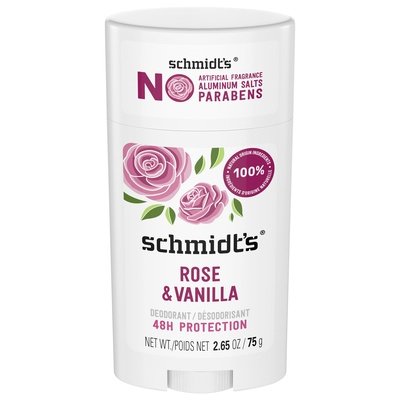 Schmidts Deodorant Rose & Vanilla 48H Protection 1/2.65 OZ [UNFI #2395481] T
