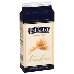 Delallo Semolina Flour Durum Wheat 12/17.6 oz [UNFI #0774505 ] [ebt]