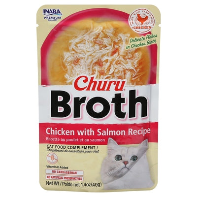 Inaba Cat Food Complement Chicken With Salmon Recipe Broth 12/1.4 OZ [UNFI #02957991]