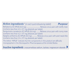 Boiron Sinus Relief Tablets Unflavored 1/60 TAB [UNFI #2480101] T