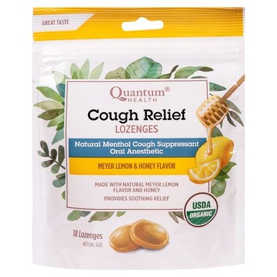 Quantum Health Cough Relief Lozenges Meyer Lemon & Honey Flavor 1/18 CT [UNFI #2085223] T