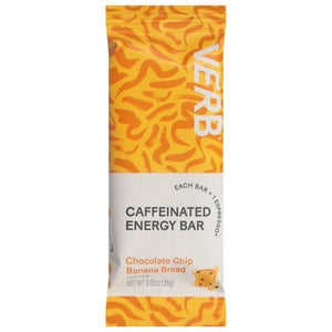 Verb Energy Energy Bar Caffeinated Chocolate Chip Banana Bread 16/.92 OZ [UNFI #2883155] [ebt]