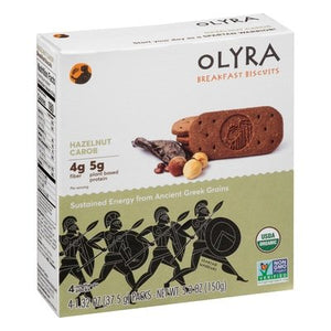 Olyra Breakfast Biscuits Hazelnut Carob 4 On The Go Packs 6/5.3 OZ [UNFI #2393148] [ebt]