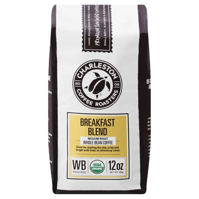 Charleston Coffee Roasters Coffee Whole Bean Medium Roast Breakfast Blend 6/12 oz [UNFI #2061026 ] [ebt]