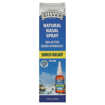 Sovereign Silver Sinus Relief Bio-Active Silver Hydrosol 10 Ppm Natural Nasal Spray 1/2 OZ [UNFI #2155539] T