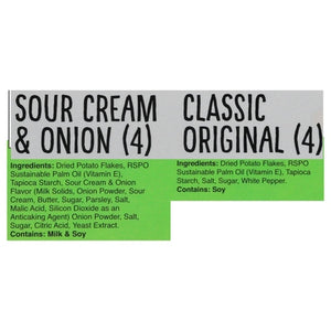 The Good Crisp Company Potato Crisps Sour Cream & Onion/Classic Original 8 Pack 4/8/1.6 OZ [UNFI #2600237] [ebt]
