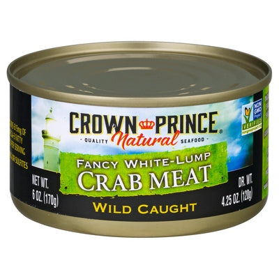 Crown Prince Crab Meat Fancy White-Lump Wild Caught 12/6 oz [UNFI #0908871 ] [ebt]