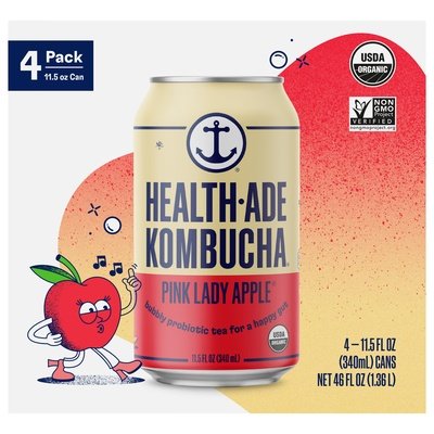 Health-Ade Kombucha Pink Lady Apple 6/4/11.5 OZ [UNFI #2977858] [ebt]