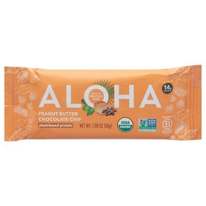 Aloha Protein Bar Organic Peanut Butter Chocolate Chip 12/1.9 OZ [UNFI #2149011] [ebt]