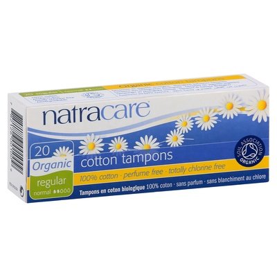 Natracare Tampons Cotton Organic Regular Normal 1/20 CT [UNFI #939249] T