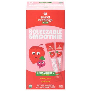 Sweet Nothings Squeezable Smoothies Strawberry With Beet 4/6/2 OZ [UNFI #2823250] [ebt]