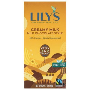 Lilys Milk Chocolate Style Bar Creamy Milk 12/3 OZ [UNFI #1278985] [ebt] T