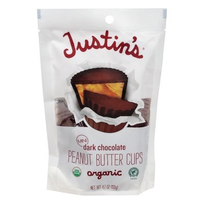 Justins Peanut Butter Cups Organic Dark Chocolate Mini 6/4.7 OZ [UNFI #1699024] [ebt] T