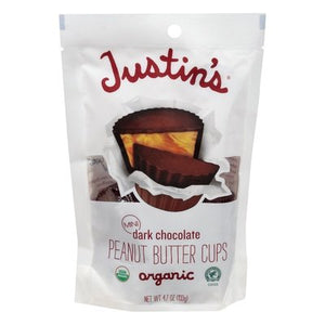 Justins Peanut Butter Cups Organic Dark Chocolate Mini 6/4.7 OZ [UNFI #1699024] [ebt] T