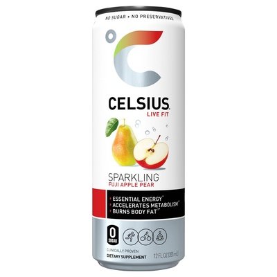 Celsius Energy Drink Fuji Apple Pear Sparkling 12/12 OZ [UNFI #2484731] T