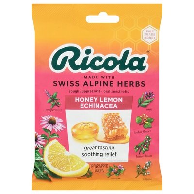 Ricola Cough Drops Honey Lemon Echinacea 8/19 CT [UNFI #2885846] [ebt] T
