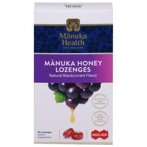 Manuka Health Manuka Honey Lozenges Natural Blackcurrant Flavor 1/15 CT [UNFI #2480200] T