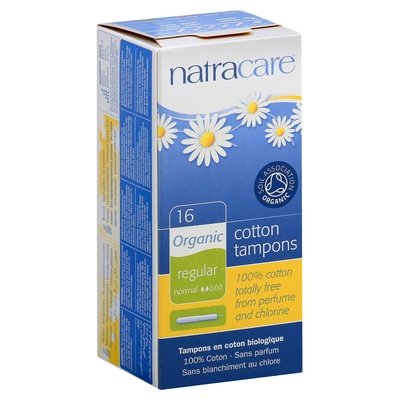 Natracare Tampons Cotton Organic Regular 1/16 CT [UNFI #639740] T