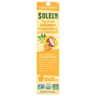 Solely Fruit Jerky Organic Pineapple With Coconut 12/.8 OZ [UNFI #2329654] [ebt]
