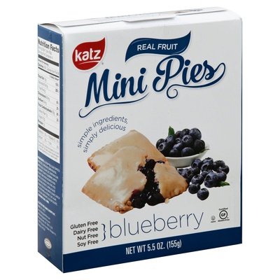 Katz Gluten Free Mini Pies Real Fruit Blueberry 6/5.5 OZ [UNFI #2107969] [ebt]