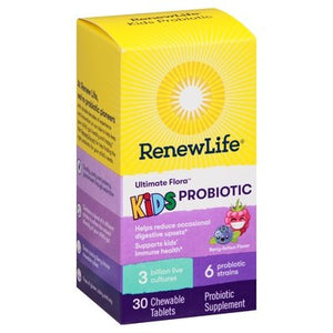 Renew Life Probiotic Ultimate Flora Chewable Tablets Berry-Licious Flavor Kids 1/30 CHEW [UNFI #2148427] T