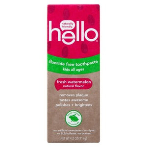 Hello Products Toothpaste Fresh Watermelon Fluoride Free 6/4.2 OZ [UNFI #2741171] T