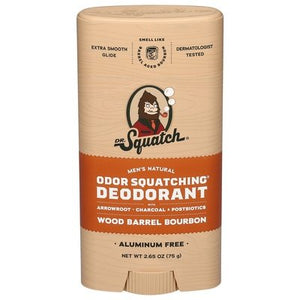 Dr Squatch Deodorant Odor Squatching Wood Barrel Bourbon 1/2.65 OZ [UNFI #3038908] T