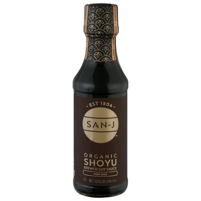 San-J Brewed Soy Sauce Organic Shoyu 6/10 OZ [UNFI #185694] [ebt]