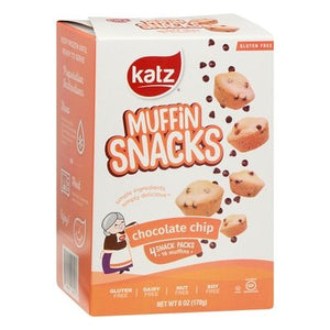 Katz Gluten Free Muffin Snacks Chocolate Chip Snack Packs 6/6 OZ [UNFI #2441863] [ebt]