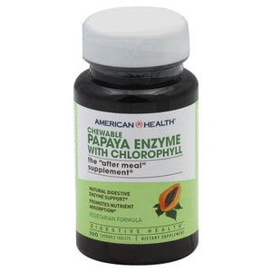 American Health Papaya Enzyme With Chlorophyll Vegetarian Formula Chewable Tablets 1/100 TAB [UNFI #279000] T