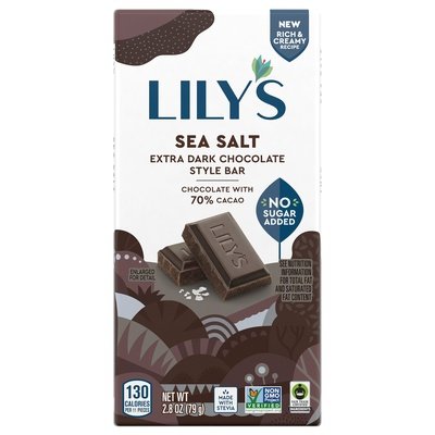Lilys Bar Sea Salt Extra Dark Chocolate Style 12/2.8 OZ [UNFI #1689603] [ebt] T